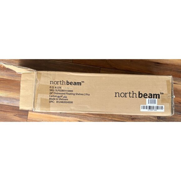 Kelly Clarkson Home Floating Shelves Set Of 2 24" Dark Wood Finish - Picture 2 of 9